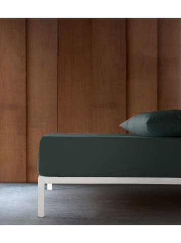 Monsun Perkal-Spannbettlaken ''Sakura'' in Grün