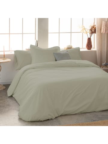 Monsun Perkalowa poszwa "Sakura" w kolorze oliwkowym na kołdrę