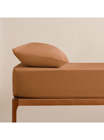 ethere Perkal hoeslaken "Sakura" oranje