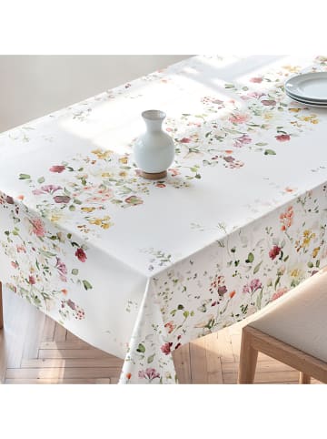 Mint Rugs Obrus "Floral And Tropical Durana" w kolorze biało-zielono-jasnoróżowym