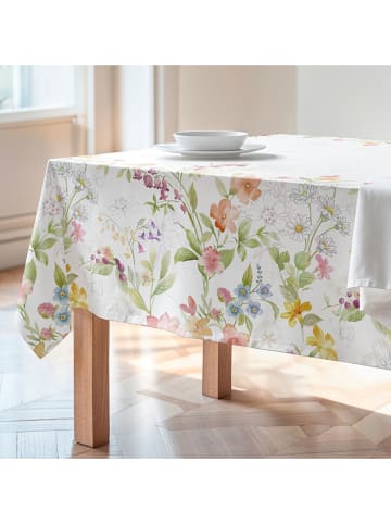 Mint Rugs Obrus "Floral And Tropical Marela" w kolorze biało-zielono-fioletowym