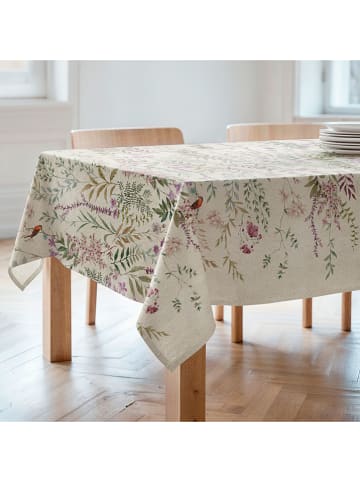 Mint Rugs Tafellaken "Natural Mariela" crème/groen/lichtroze