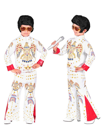 Carnival Party 2-delige kostuum "King of Rock'n'Roll" wit/rood/goudkleurig