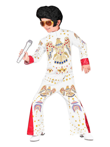 Carnival Party 2-delige kostuum "King of Rock'n'Roll" wit/rood/goudkleurig