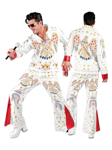 Carnival Party 2-delige kostuum "King of Rock'n'Roll" wit/rood