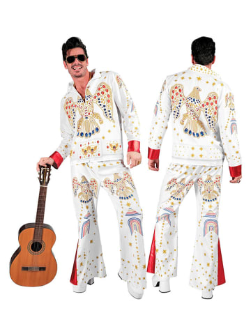 Carnival Party 2-delige kostuum "King of Rock'n'Roll" wit/rood