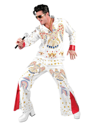 Carnival Party 2-delige kostuum "King of Rock'n'Roll" wit/rood