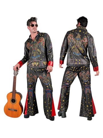 Carnival Party 2-częściowy kostium "King of Rock'n'Roll" w kolorze czarno-czerwonym