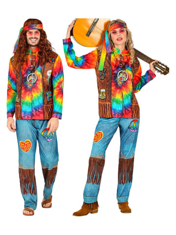 Carnival Party 3tlg. Kostüm "Hippie" in Bunt