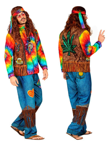 Carnival Party 3-delige kostuum "Hippie" meerkleurig