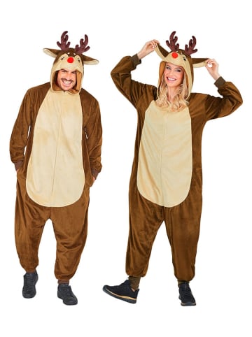 Carnival Party Kostümoverall "Reindeer" in Hellbraun/ Beige
