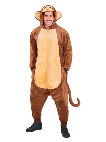 Carnival Party Kostümoverall "Monkey" in Braun/ Beige