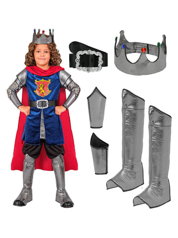 Carnival Party 5tlg. Kostüm "King" in Dunkelblau/ Rot/ Silber