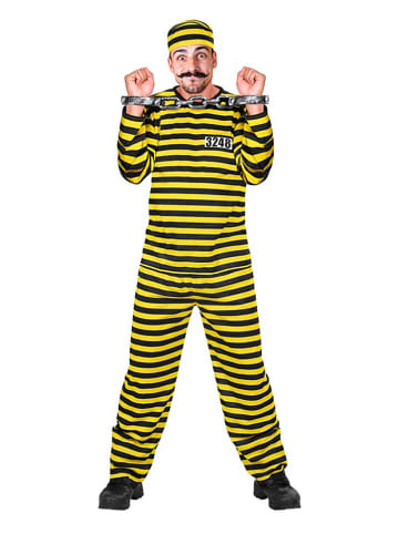 Carnival Party 3tlg. Kostüm "Convict" in Gelb/ Schwarz
