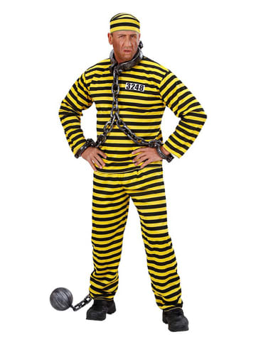 Carnival Party 3tlg. Kostüm "Convict" in Gelb/ Schwarz