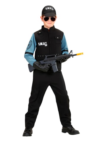 Carnival Party 3-częściowy kostium "S.W.A.T." w kolorze czarno-błękitnym