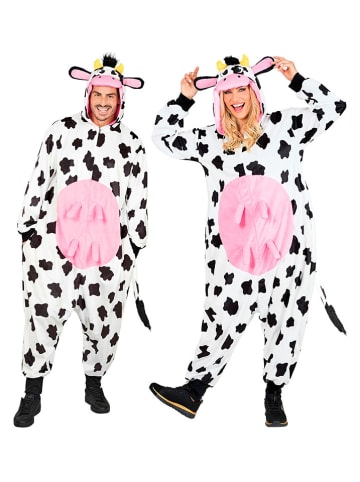 Carnival Party Kombinezon kostiumowy "Cow" w kolorze biało-czarno-jasnoróżowym