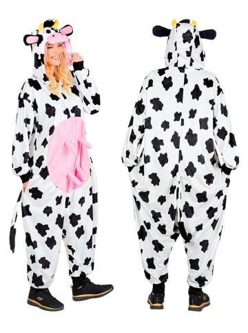 Carnival Party Kostuumpak "Koe" wit/zwart/lichtroze