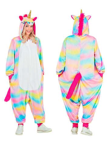 Carnival Party Kostümoverall "Einhorn" in Bunt/ Weiß