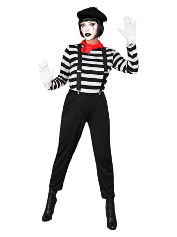 Carnival Party 6-częściowy kostium "Pantomime" w kolorze czarno-biało-czerwonym