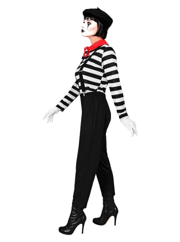 Carnival Party 6-delige kostuum "Pantomime" zwart/wit/rood