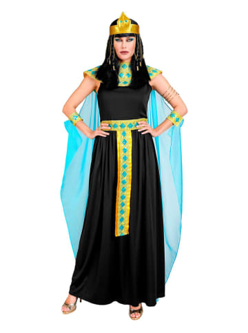 Carnival Party 6-częściowy kostium "Cleopatra" w kolorze czarno-turkusowym