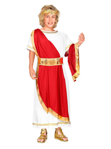 Carnival Party 3-delig kostuum "Romeinse Keizer" wit/rood/goudkleurig