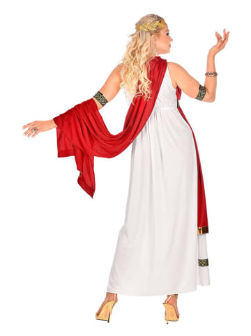 Carnival Party 3-delig kostuum "Romeinse Keizerin" rood/wit