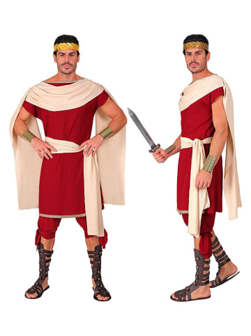 Carnival Party 4-częściowy kostium "Roman" w kolorze czerwono-kremowym