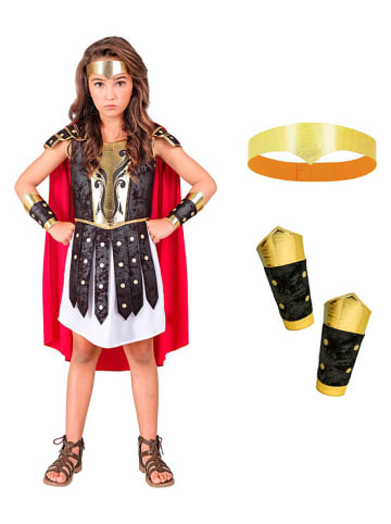 Carnival Party 4-delige kostuum "Romeinse centurion" wit/rood/zwart