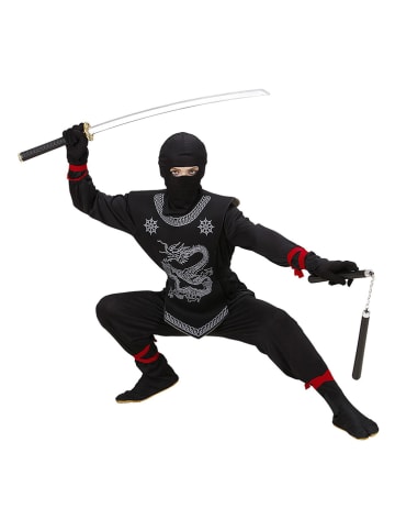 Carnival Party 4-delig kostuum "Ninja" zwart