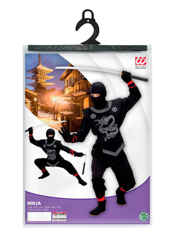 Carnival Party 4-delig kostuum "Ninja" zwart