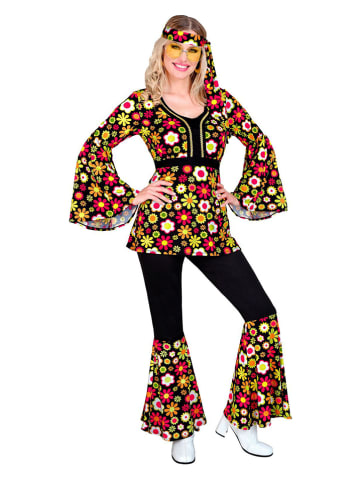 Carnival Party 3-delig kostuum "60's Hippie" zwart/meerkleurig