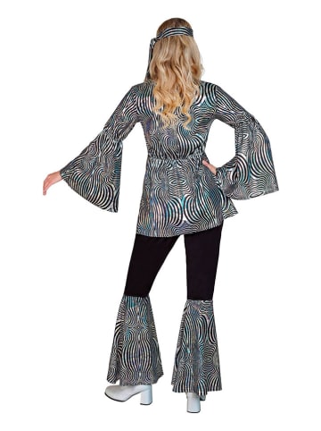 Carnival Party 3-częściowy kostium "Seventies" w kolorze srebrno-czarnym