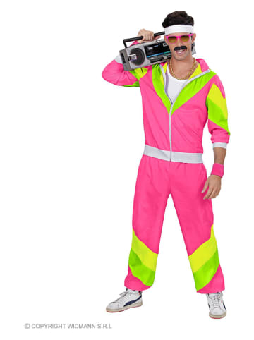 Carnival Party 2-delig kostuum "Trainingspak jaren 80" roze/groen