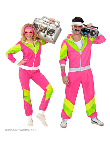 Carnival Party 2-delig kostuum "Trainingspak jaren 80" roze/groen