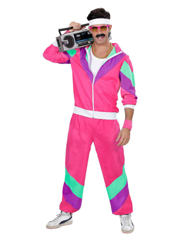 Carnival Party 2-delig kostuum "80's Trainingspak" roze