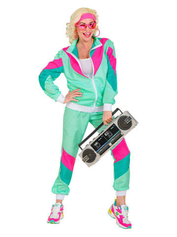 Carnival Party 2-delig kostuum "80's Trainingspak" turquoise