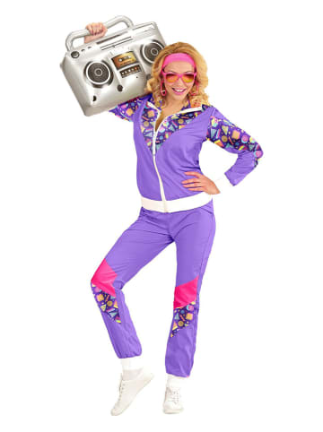 Carnival Party 2-delig kostuum "80's Trainingspak" paars