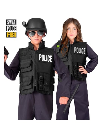 Carnival Party Kamizelka kostiumowa "SWAT | FBI | POLICE" w kolorze czarnym