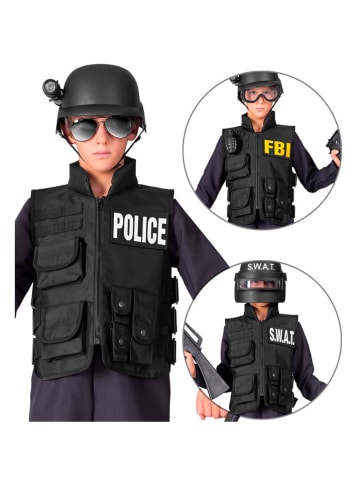 Carnival Party Kostuumgilet "SWAT | FBI | POLICE" zwart