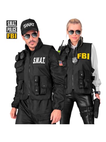 Carnival Party Kamizelka kostiumowa "SWAT | FBI | POLICE" w kolorze czarnym