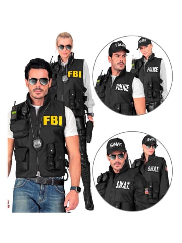 Carnival Party Kostuumgilet "SWAT | FBI | POLICE" zwart