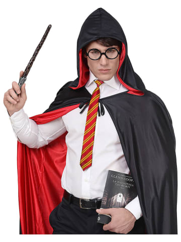 Carnival Party 3tlg. Accessories-Set "Zauberlehrling" in Schwarz/ Rot