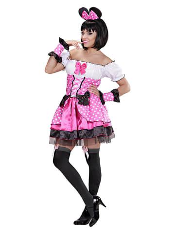 Carnival Party 3-delige kostuum "Muis Pink" wit/lichtroze