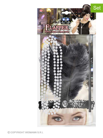 Carnival Party 3-delige accessoireset "Charleston" zwart