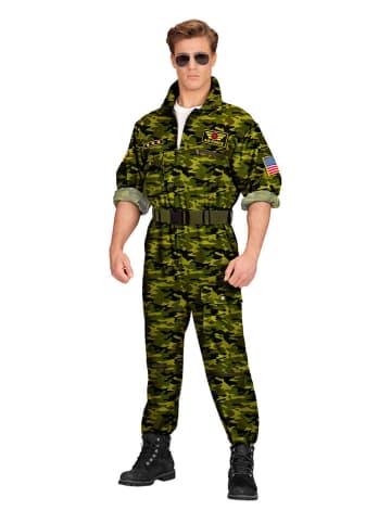Carnival Party 2tlg. Kostüm "Kampfjet-Pilot" in Khaki