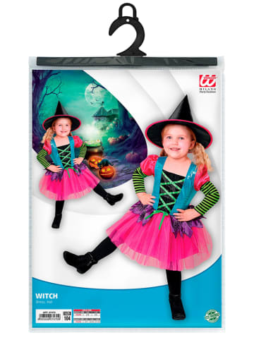 Widmann 2-delig kostuum "HEKS" paars/zwart