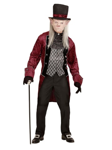 Carnival Party 4tlg. Kostüm "VIKTORIANISCHER VAMPIR" in Schwarz/ Rot