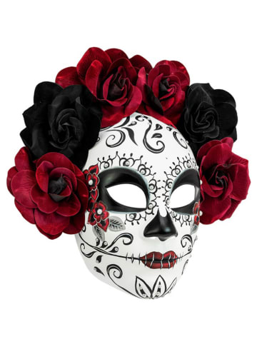 Widmann Maske "DIA DE LOS MUERTOS" in Weiß/ Schwarz/ Rot